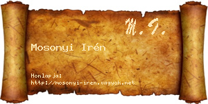 Mosonyi Irén névjegykártya